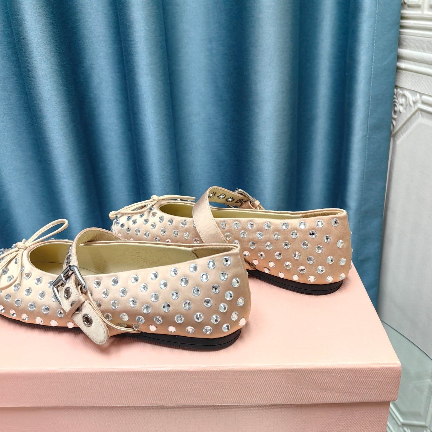 MARY JANE SHOES METALLIC GOLD COWHIDE WITH DIAMOND - 35