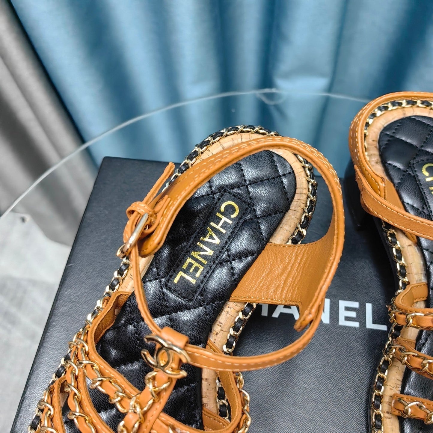 HIGH SANDALS WITH THREE STRAPS IN OCHRE YELLOW CALFSKIN - 35