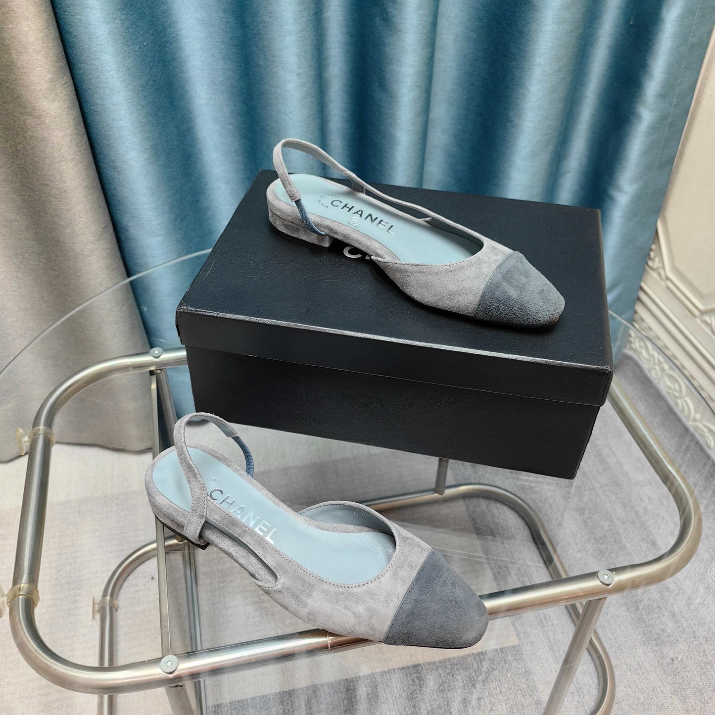 CC SLINGBACK 25S 25 MM GREY SUEDE - 34