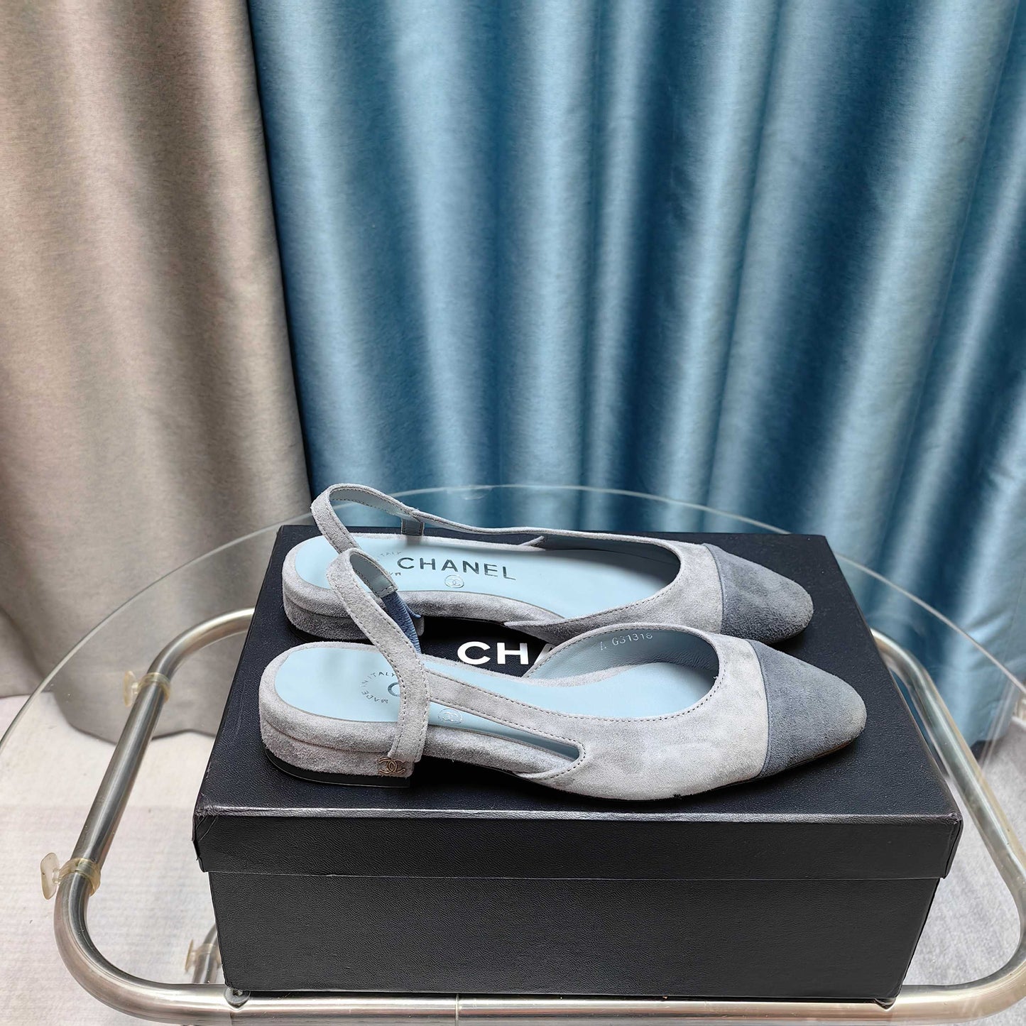 CC SLINGBACK 25S 25 MM GREY SUEDE - 34