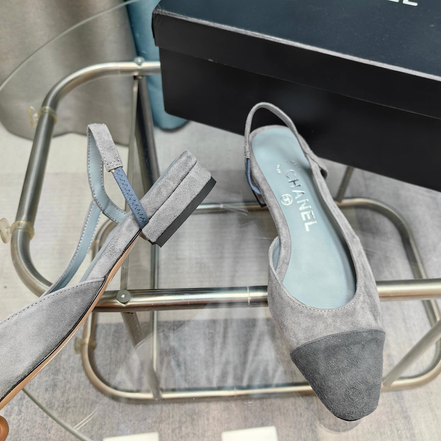 CC SLINGBACK 25S 25 MM GREY SUEDE - 34
