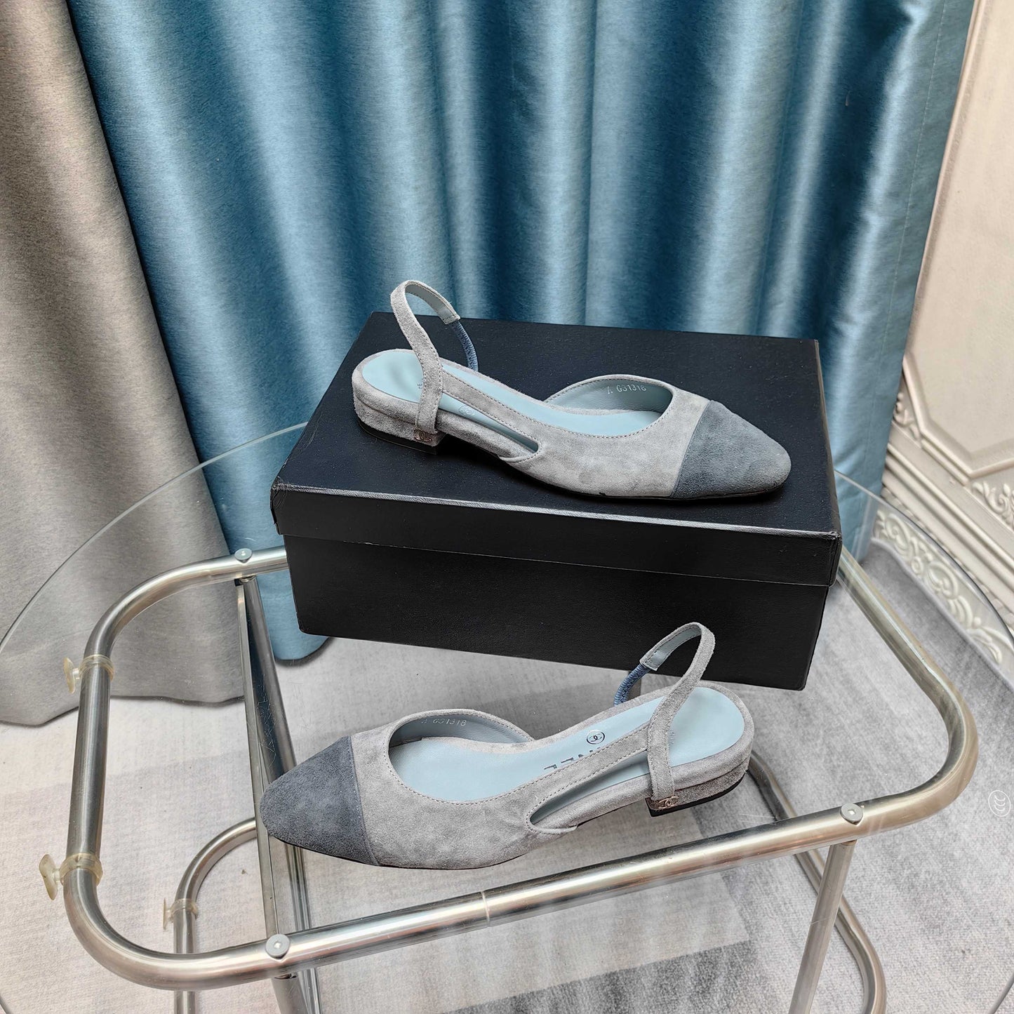 CC SLINGBACK 25S 25 MM GREY SUEDE - 34