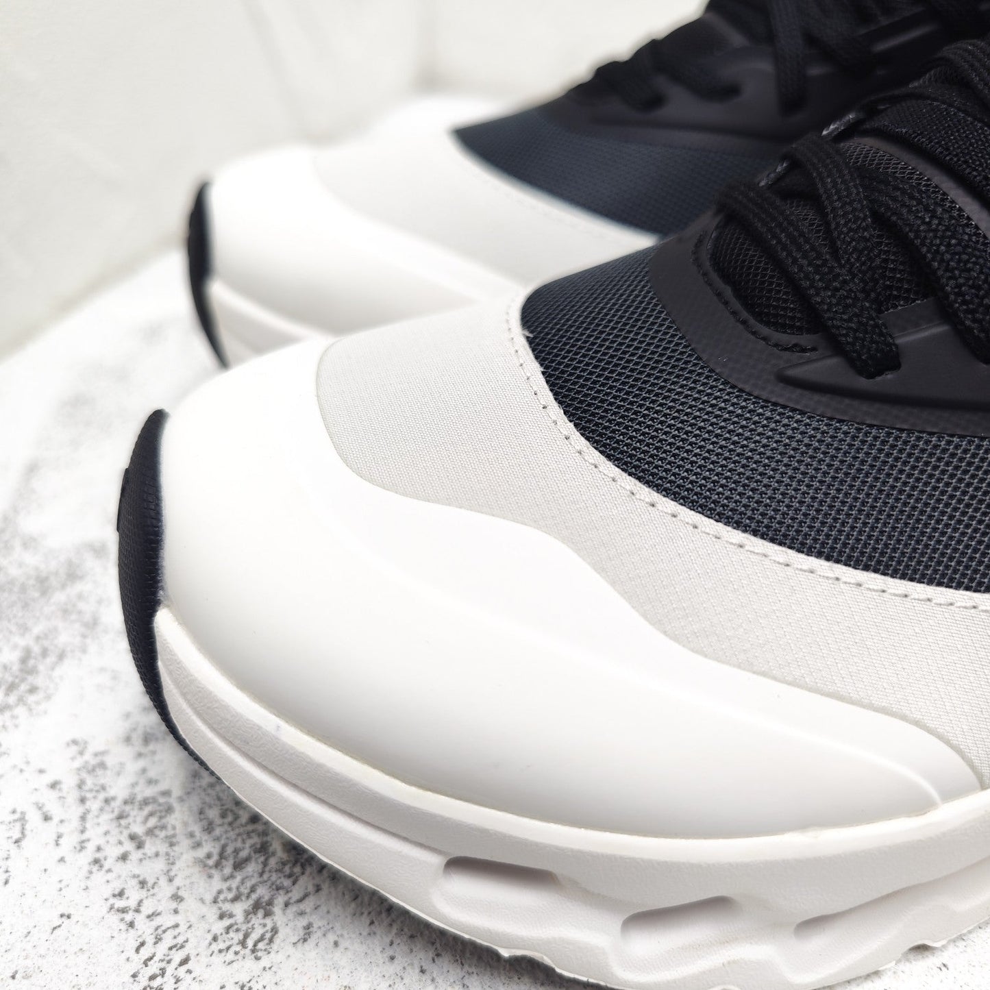 CLOUDTILT 2.0 SNEAKER PALE GRAY MIX BLACK CALFSKIN AND BREATHABLE MESH - 35