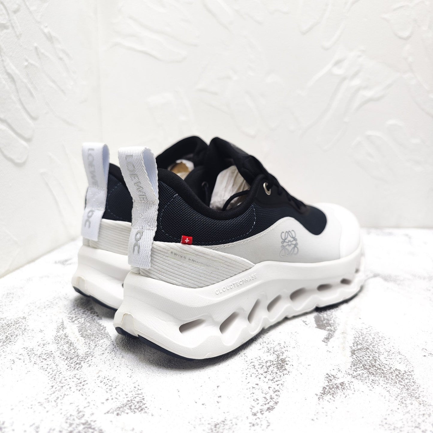 CLOUDTILT 2.0 SNEAKER PALE GRAY MIX BLACK CALFSKIN AND BREATHABLE MESH - 35