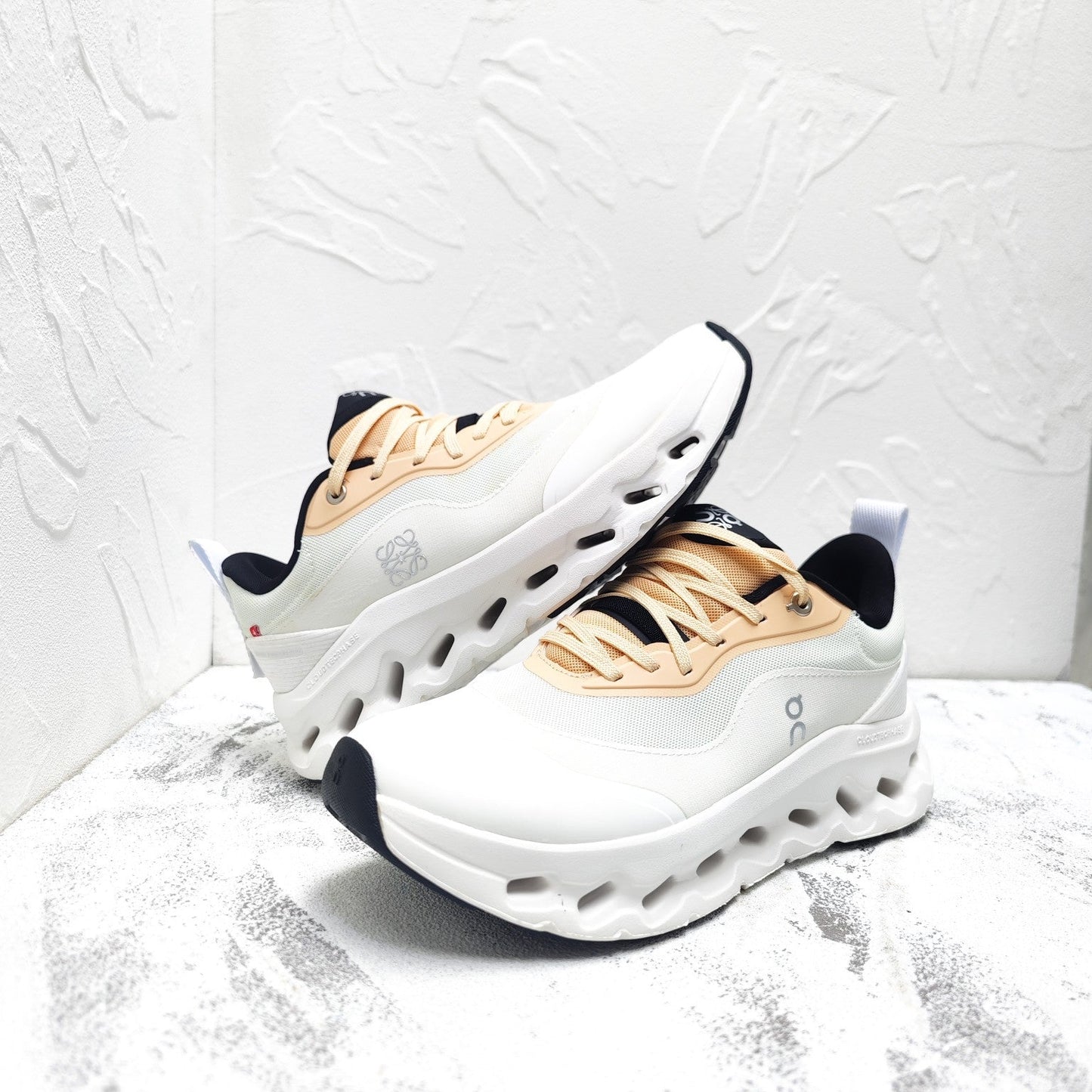 CLOUDTILT 2.0 SNEAKER PALE GRAY MIX PALE ORANGE CALFSKIN AND BREATHABLE MESH - 35
