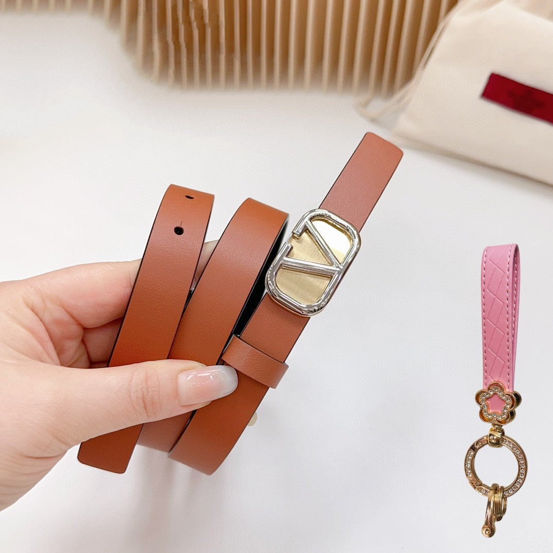 Silver Vlogo and Gold Hardware Buckle Tan Black Calfskin 20mm - 30