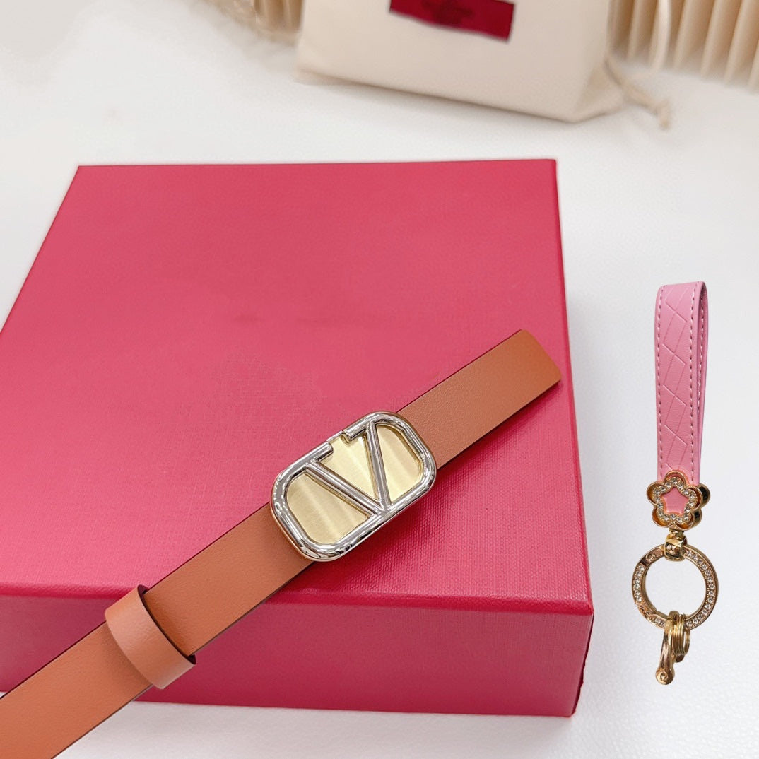 Silver Vlogo and Gold Hardware Buckle Tan Black Calfskin 20mm - 30