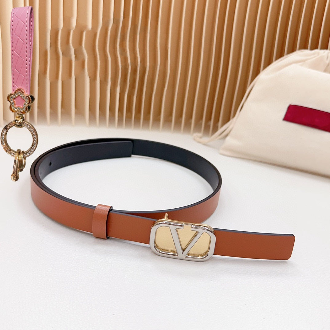 Silver Vlogo and Gold Hardware Buckle Tan Black Calfskin 20mm - 30