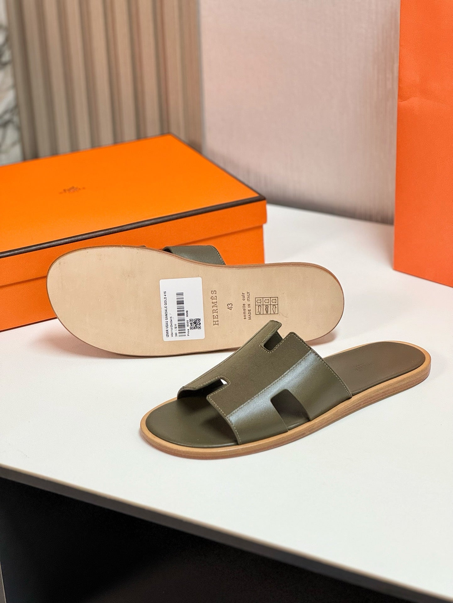 IZMIR SANDAL MOSS LAMBSKIN - 35