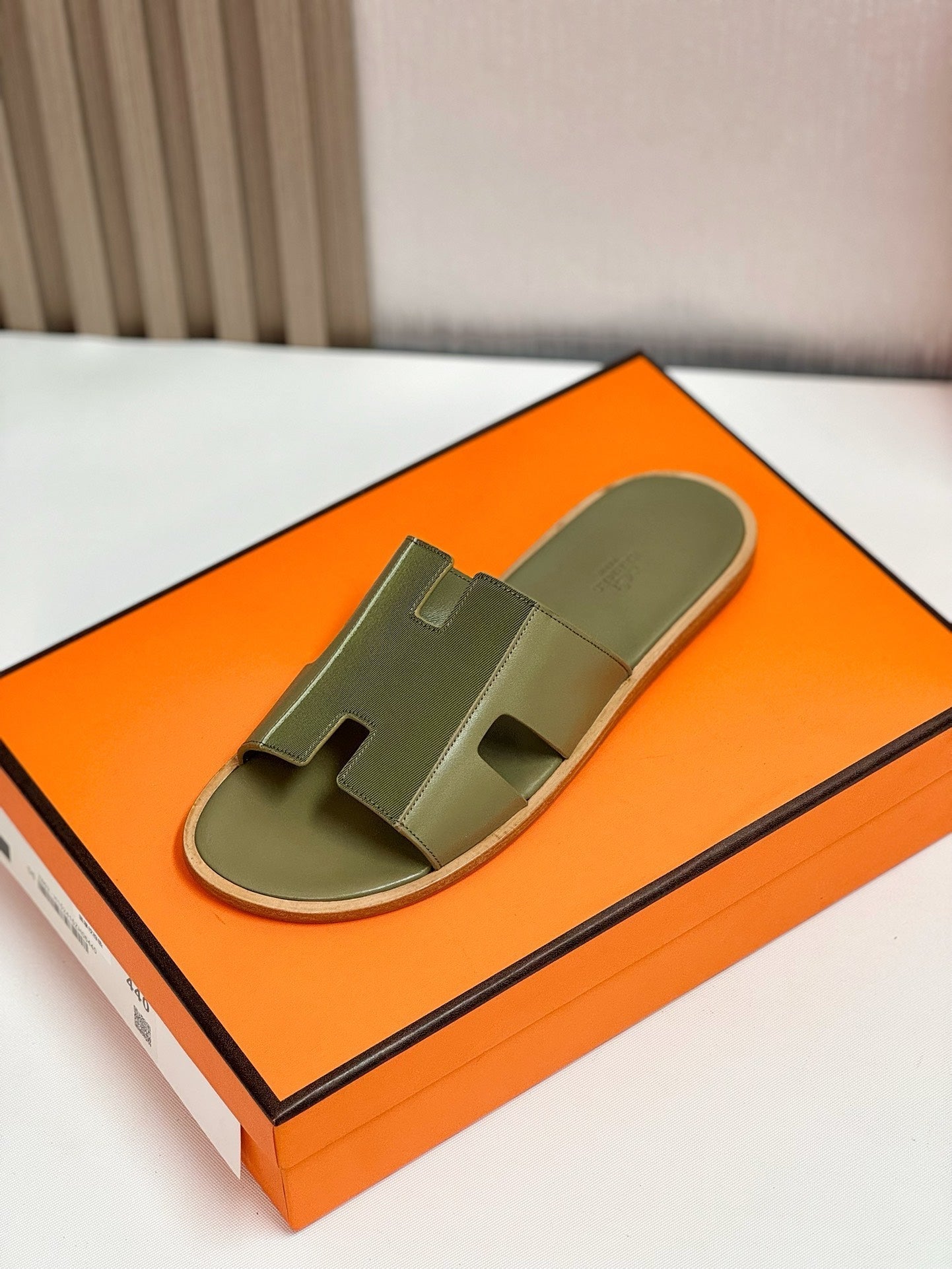 IZMIR SANDAL OLIVE MIX MOSS LAMBSKIN - 35