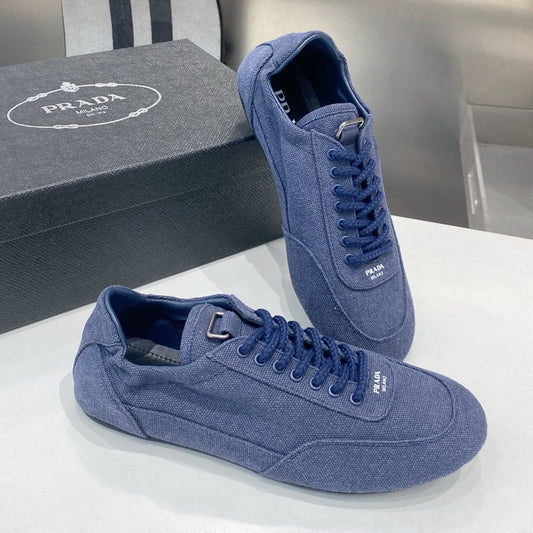 КРОСІВКИ PRADA 26S З ТЕМНО-СИНЬОЇ ТКАНИНИ