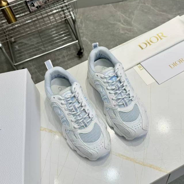 CD CHORONO SNEAKER IN WHITE AND LIGHT BLUE MESH - 35