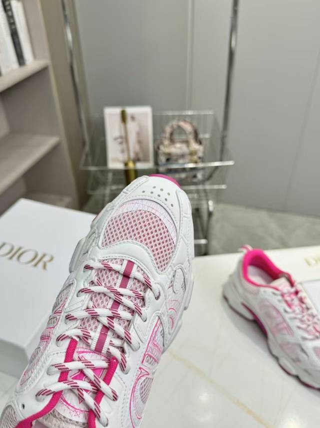 CD CHORONO SNEAKER IN WHITE AND PINK MESH - 35