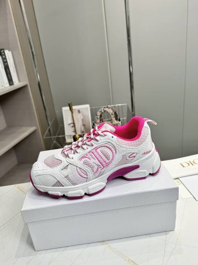 CD CHORONO SNEAKER IN WHITE AND PINK MESH - 35