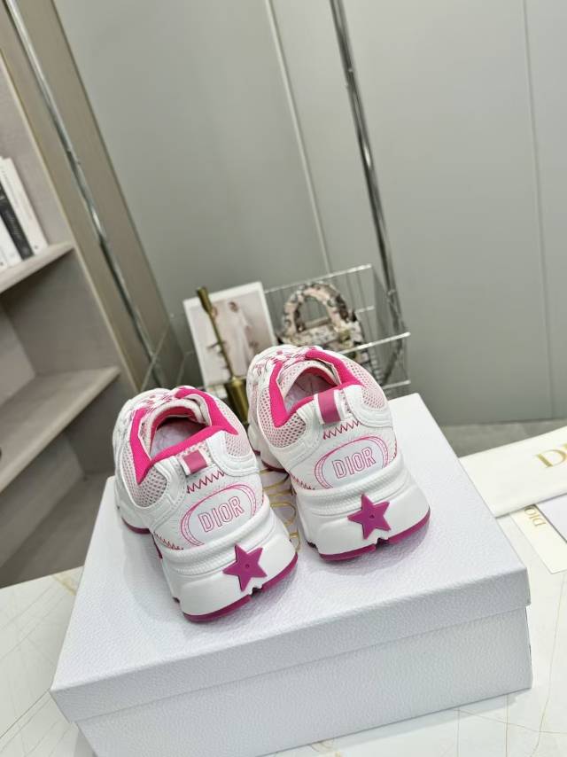 CD CHORONO SNEAKER IN WHITE AND PINK MESH - 35