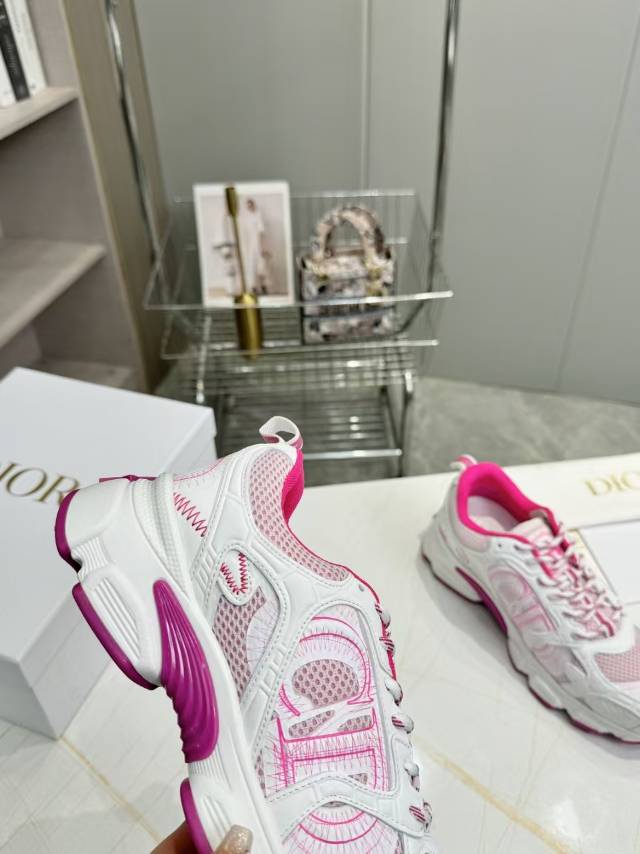CD CHORONO SNEAKER IN WHITE AND PINK MESH - 35
