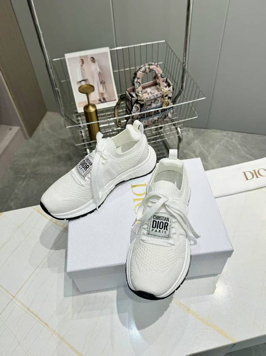 CD RUN SNEAKER IN WHITE MESH FABRIC TWO-TONE SOLE - 35