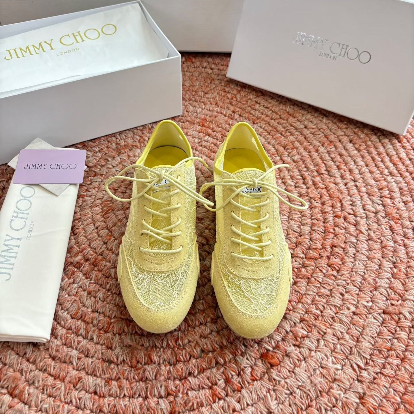 КРОСІВКИ JIMMY CHOO 26S З ЖОВТОЇ СІТКИ ТА ЗАМШІ