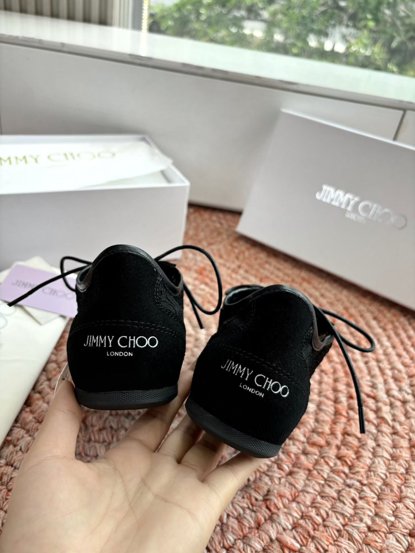 КРОСІВКИ JIMMY CHOO 26S З ЧОРНОЇ СІТКИ ТА ЗАМШІ