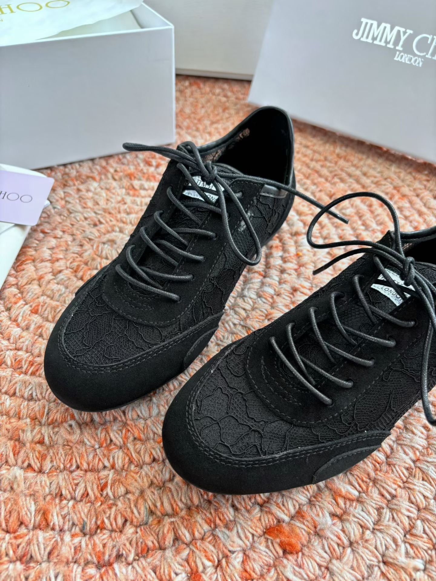 КРОСІВКИ JIMMY CHOO 26S З ЧОРНОЇ СІТКИ ТА ЗАМШІ