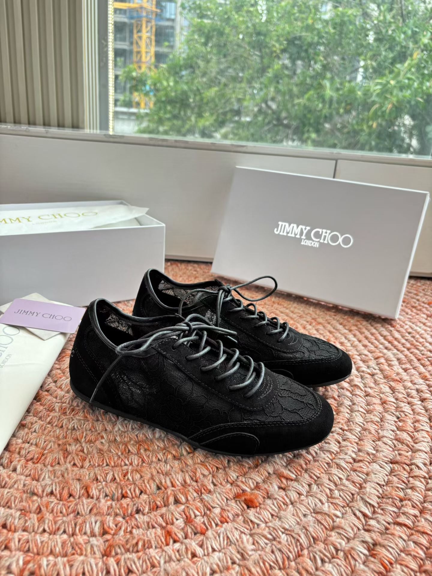 КРОСІВКИ JIMMY CHOO 26S З ЧОРНОЇ СІТКИ ТА ЗАМШІ