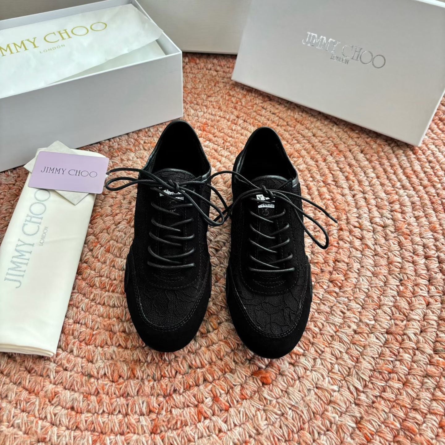 КРОСІВКИ JIMMY CHOO 26S З ЧОРНОЇ СІТКИ ТА ЗАМШІ