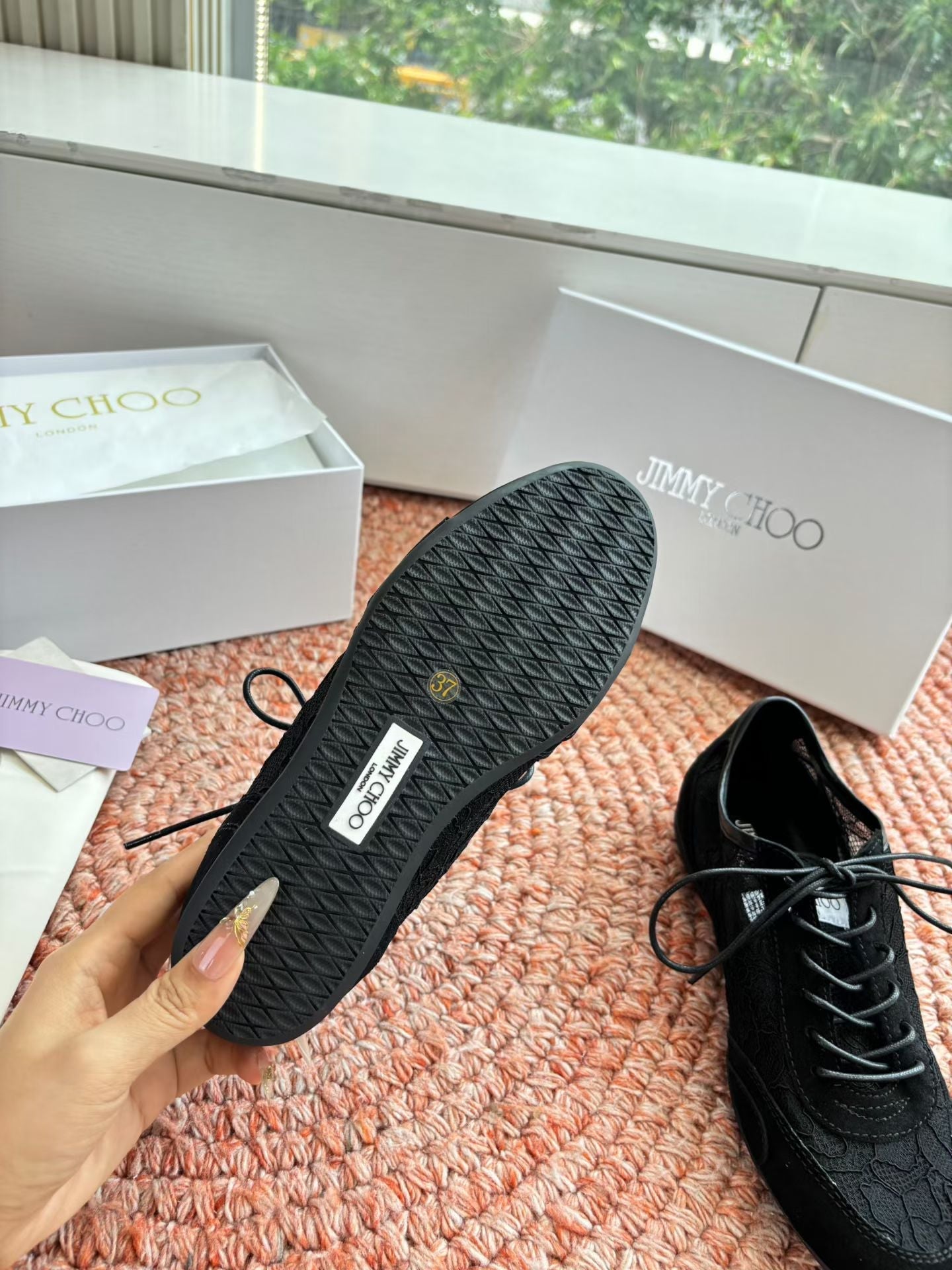 КРОСІВКИ JIMMY CHOO 26S З ЧОРНОЇ СІТКИ ТА ЗАМШІ