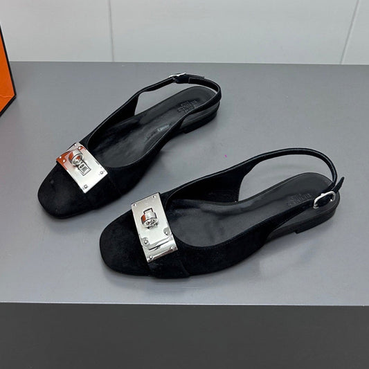 INNOCENTE SLINGBACK IN BLACK SUEDE - 35