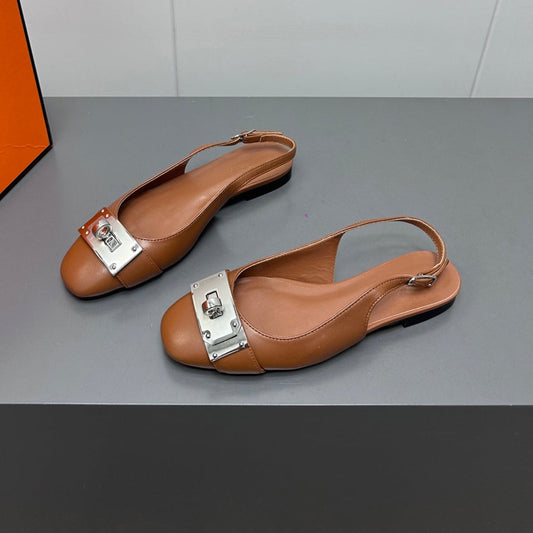 INNOCENTE SLINGBACK IN BRONZE BROWN CALFSKIN - 35