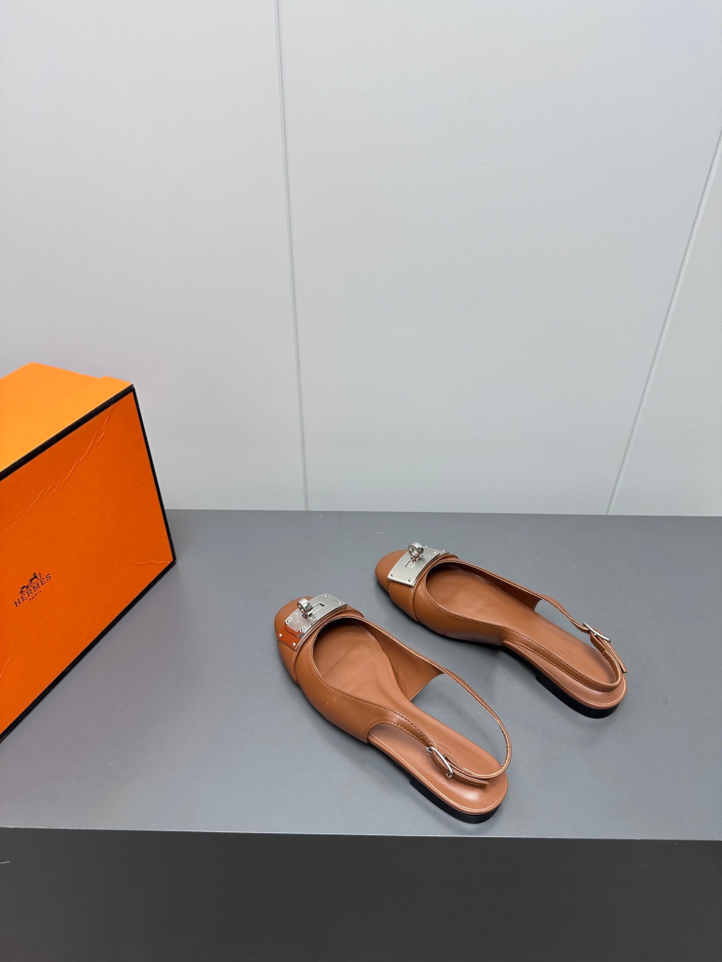 INNOCENTE SLINGBACK IN BRONZE BROWN CALFSKIN - 35