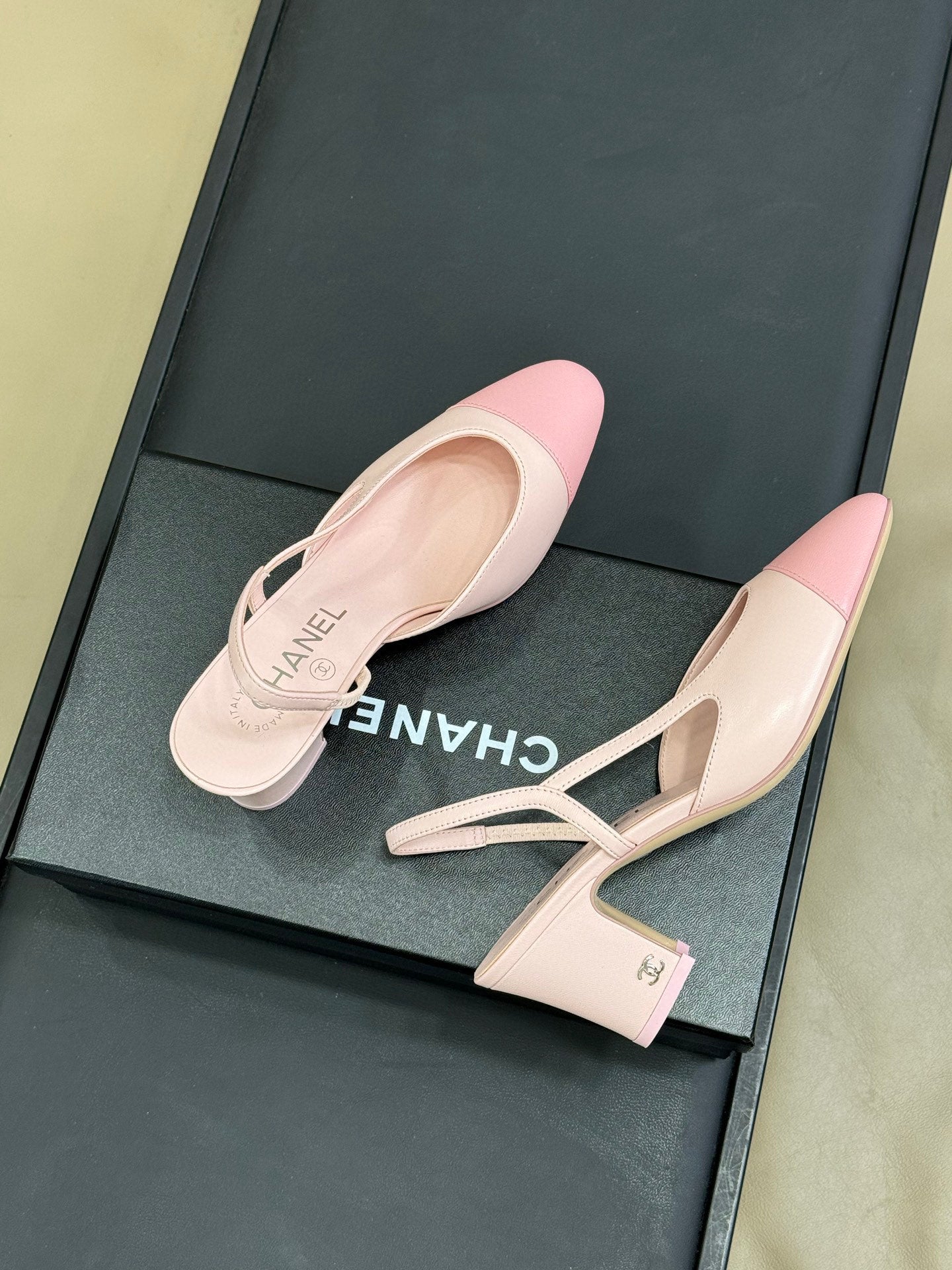 CC SLINGBACK 25S 65 MM IN LIGHT PINK LAMBSKIN - 35