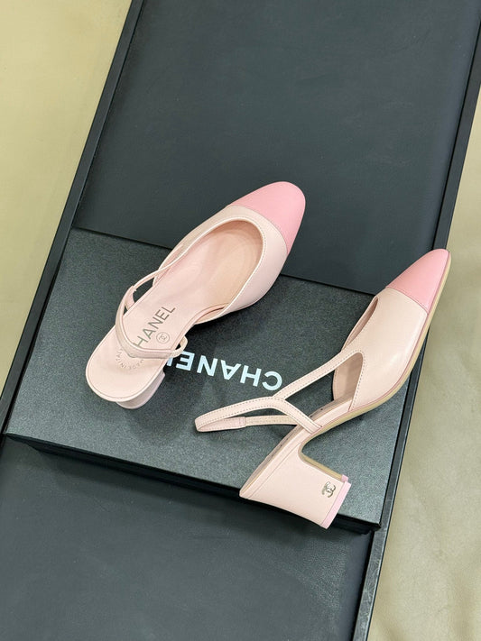 CC SLINGBACK 25S 65 MM ЗІ СВІТЛО-РОЖЕВОЇ ШКІРИ ЯГНЯТИ - 35