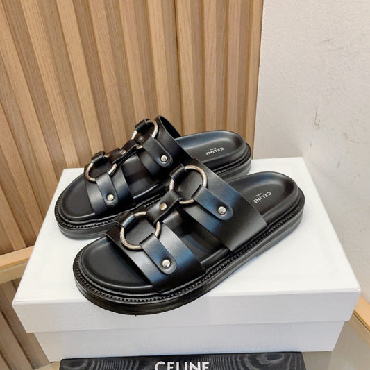 DAD SANDALS BLACK CALFSKIN - 34