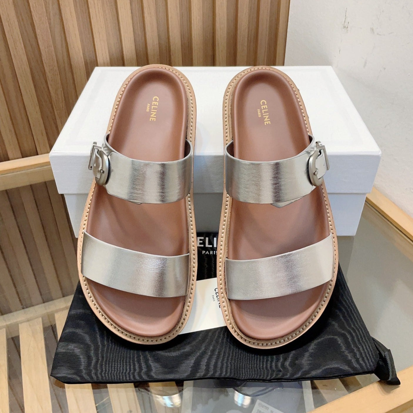 TIPPI IN CALFSKIN - VEGETAL TANNING SILVER BROWN - 35