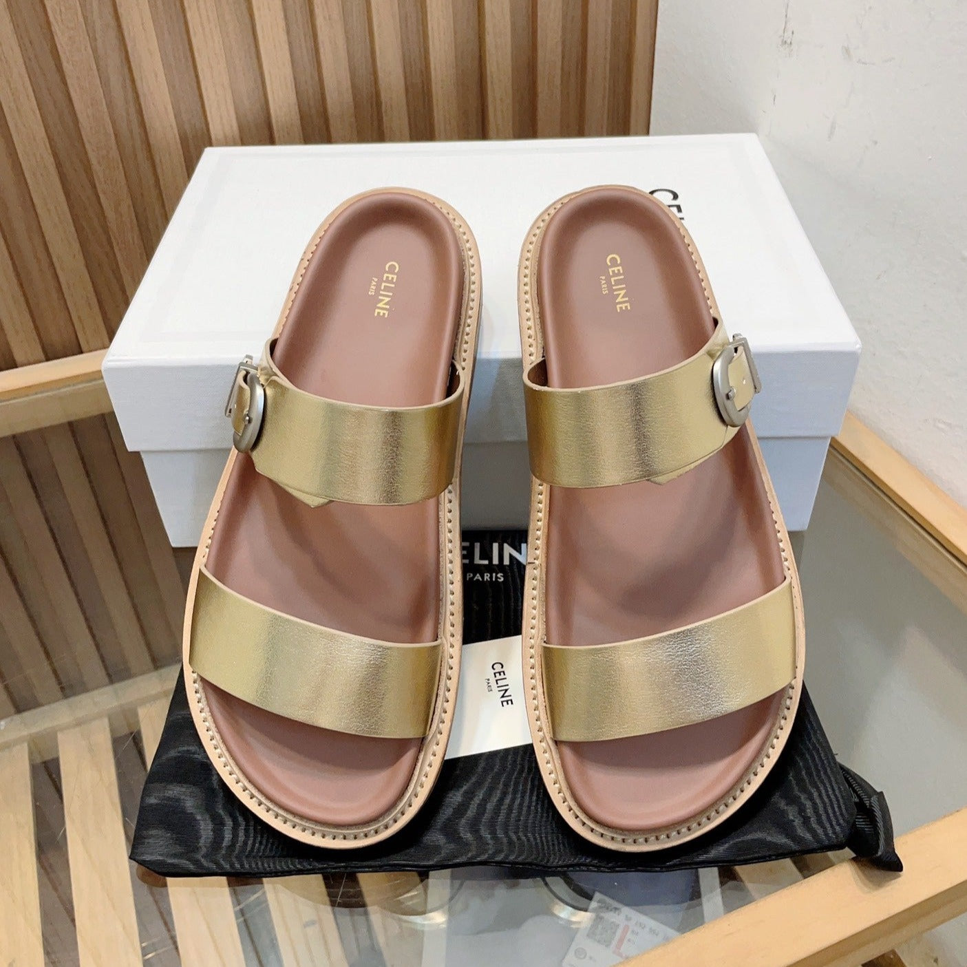 TIPPI IN CALFSKIN - VEGETAL TANNING GOLD BROWN - 35