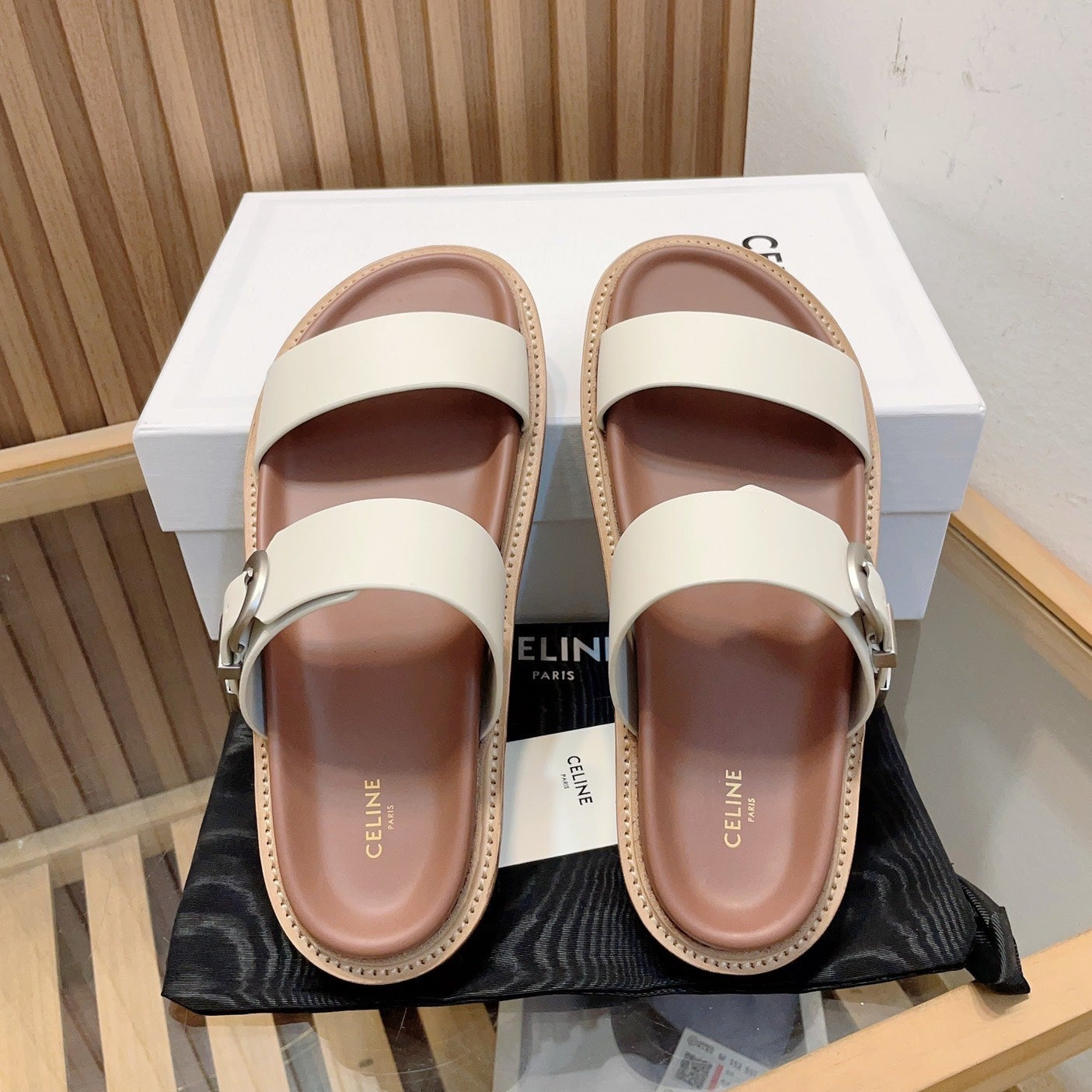 TIPPI IN CALFSKIN - VEGETAL TANNING WHITE BROWN - 35