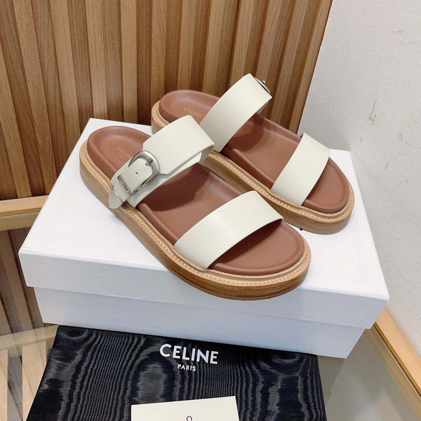 TIPPI IN CALFSKIN - VEGETAL TANNING WHITE BROWN - 35