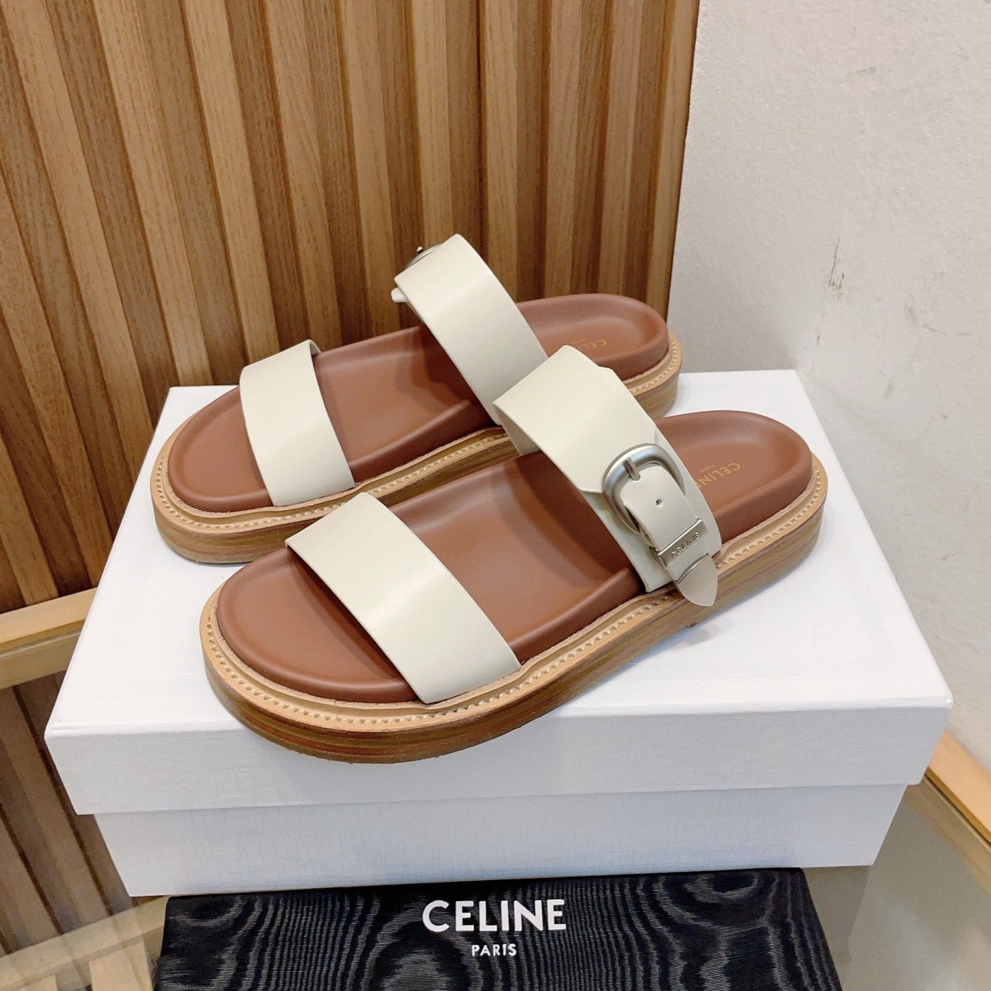 TIPPI IN CALFSKIN - VEGETAL TANNING WHITE BROWN - 35