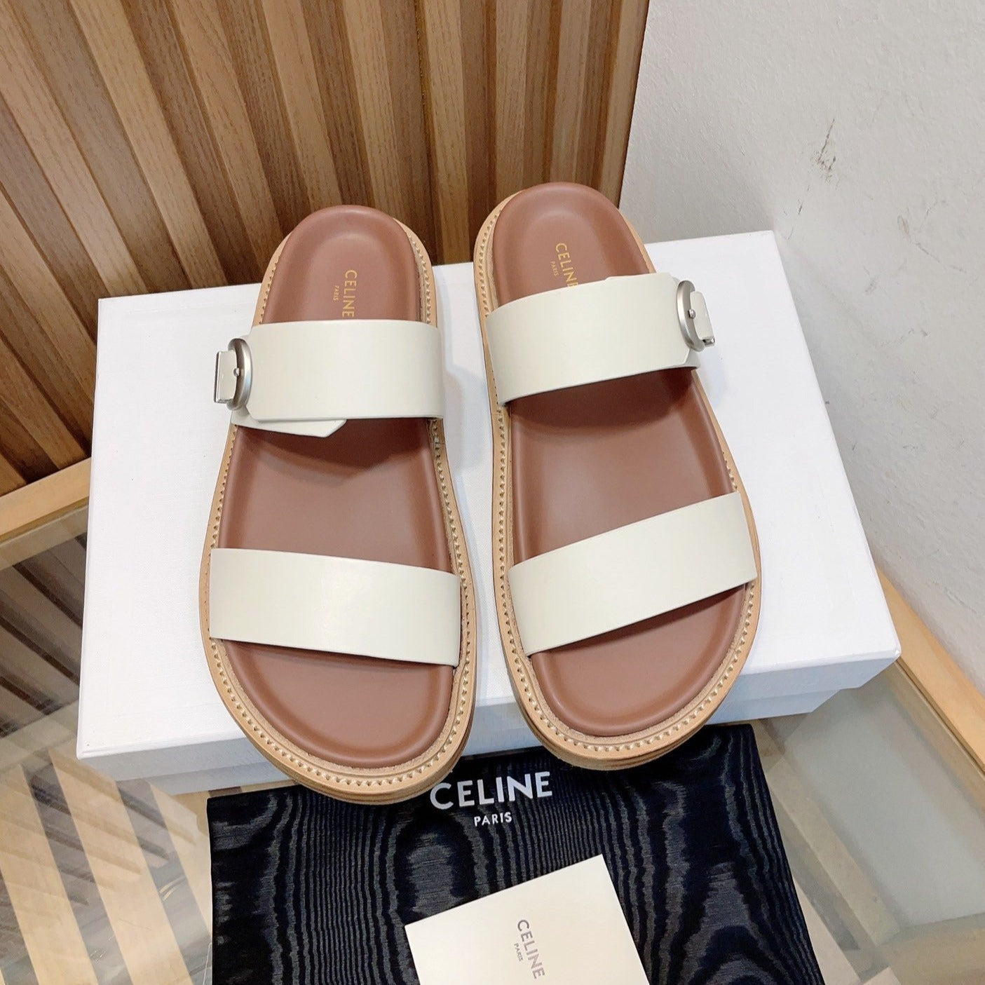 TIPPI IN CALFSKIN - VEGETAL TANNING WHITE BROWN - 35