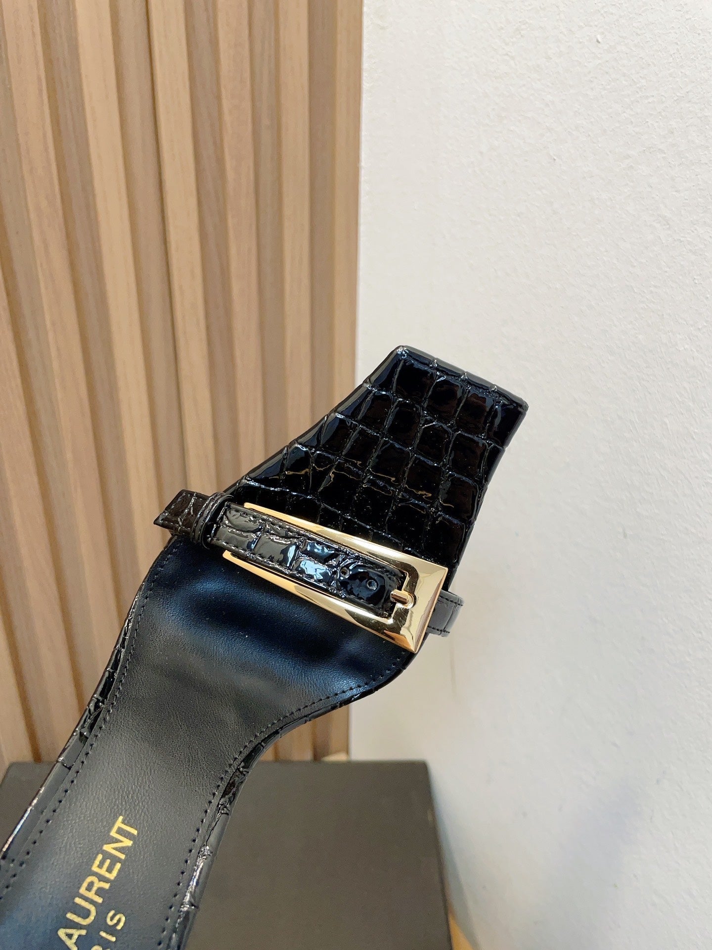 SL SQUARE TOED NUIT PUMPS BLACK CALFSKIN - 35