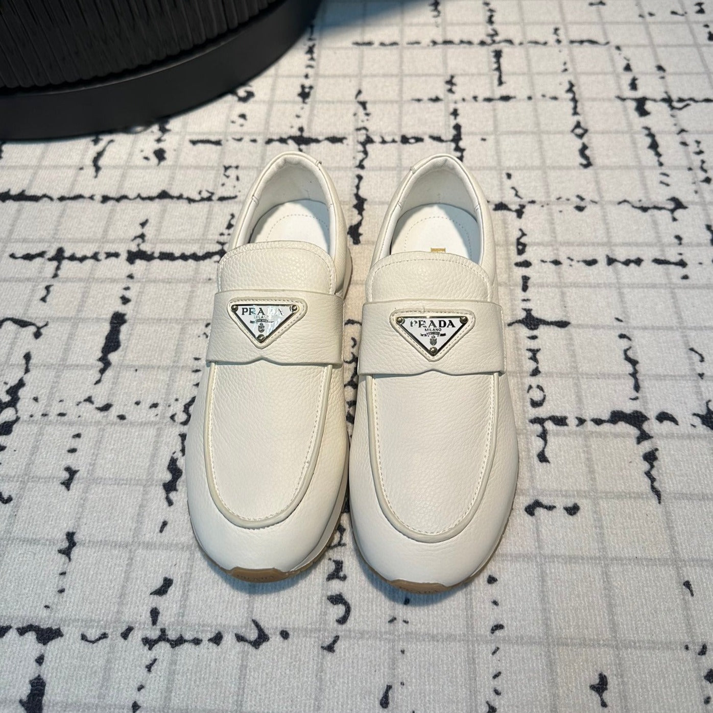 PRA SPORTY STYLE LOAFERS WHITE CALFSKIN - 35