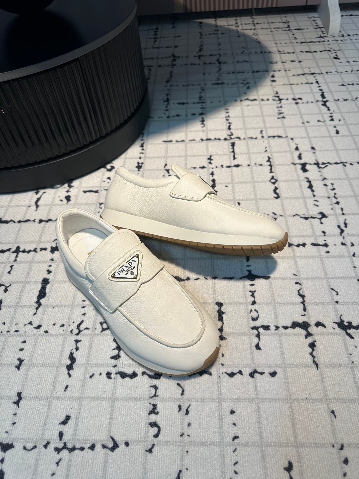 PRA SPORTY STYLE LOAFERS WHITE CALFSKIN - 35
