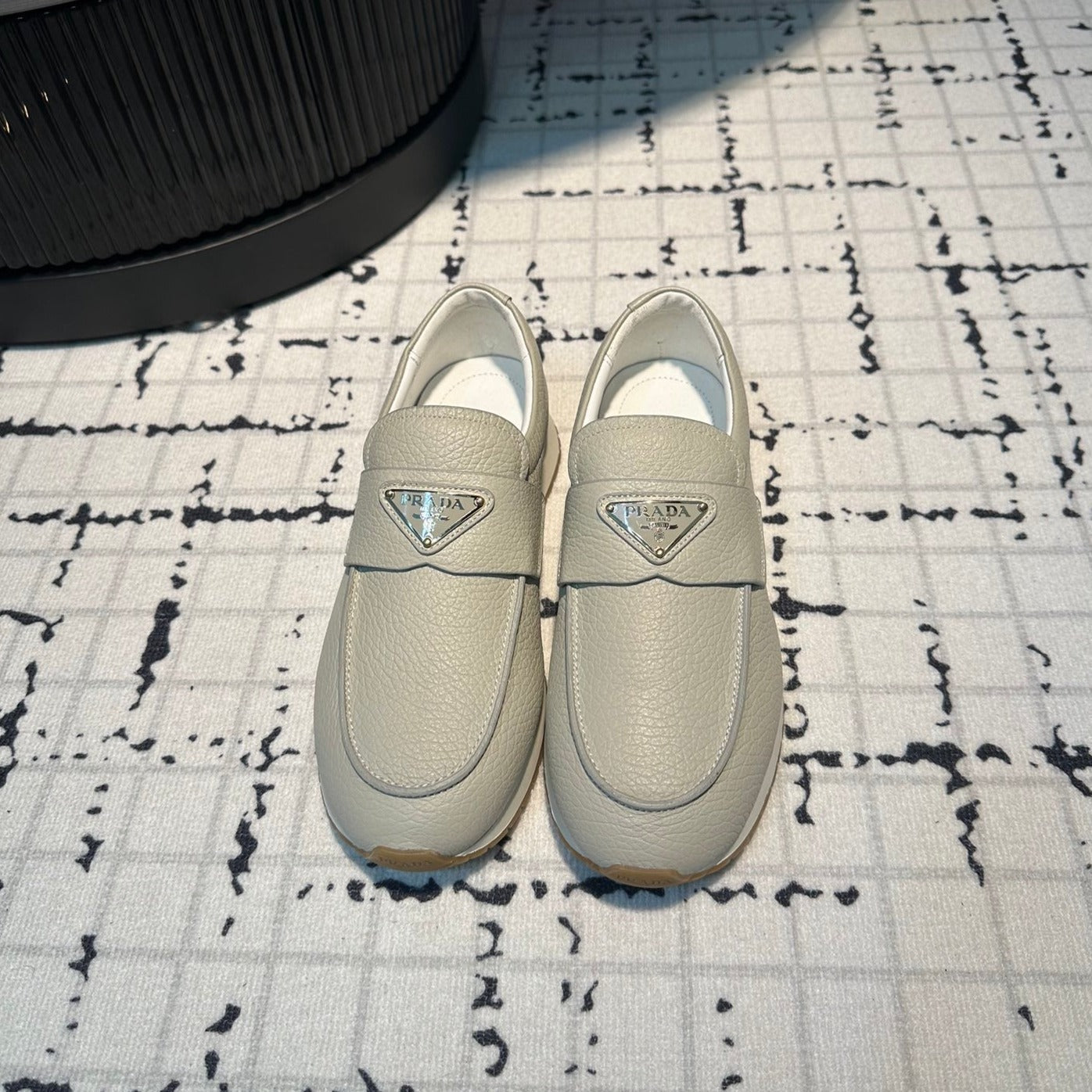 PRA SPORTY STYLE LOAFERS LIGHT GRAY CALFSKIN - 35