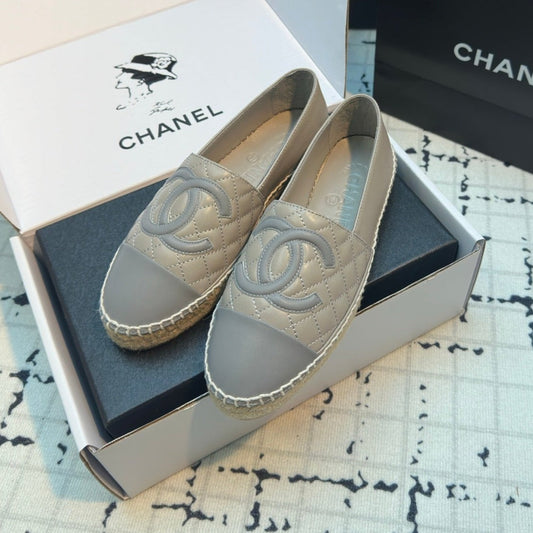 ESPADRILLES LOAFERS IN FLINT GREY LAMBSKIN - 34