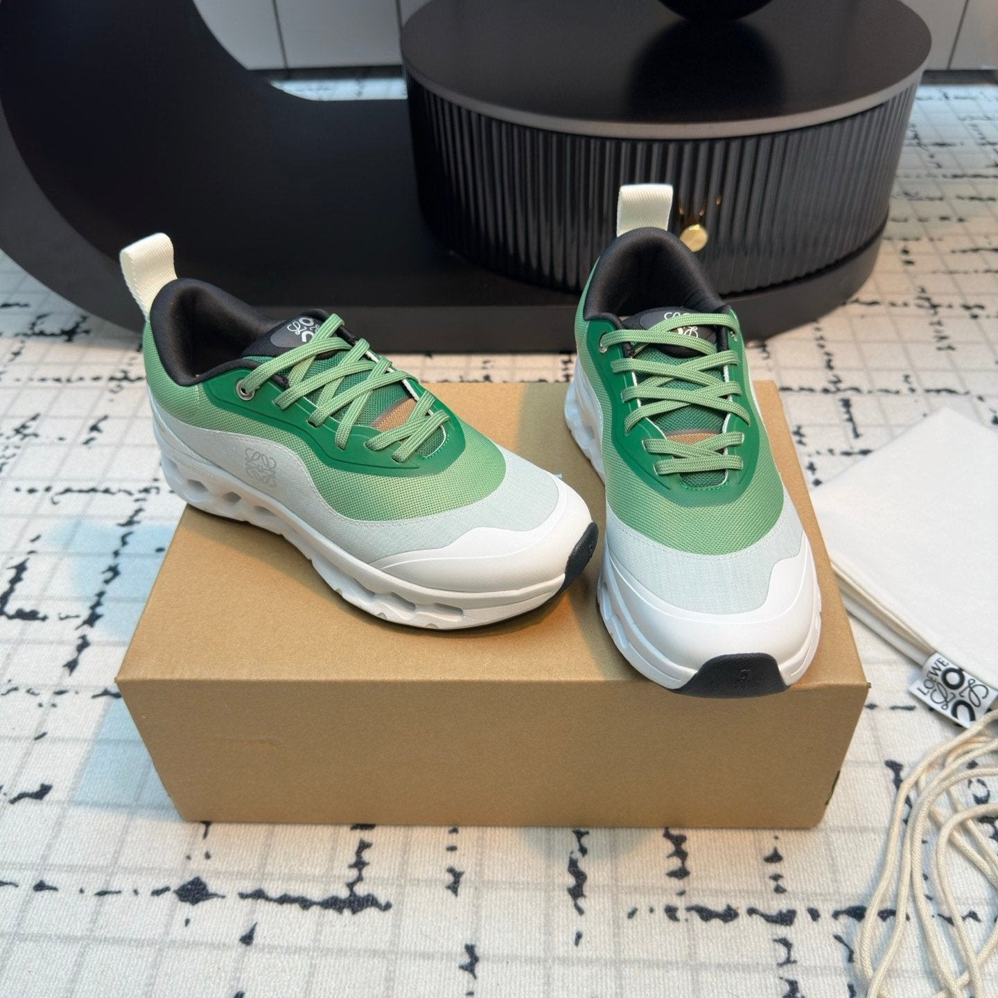 LW CLOUDTILT 2.0 SNEAKER WHITE AND GREEN POLYESTER - 35