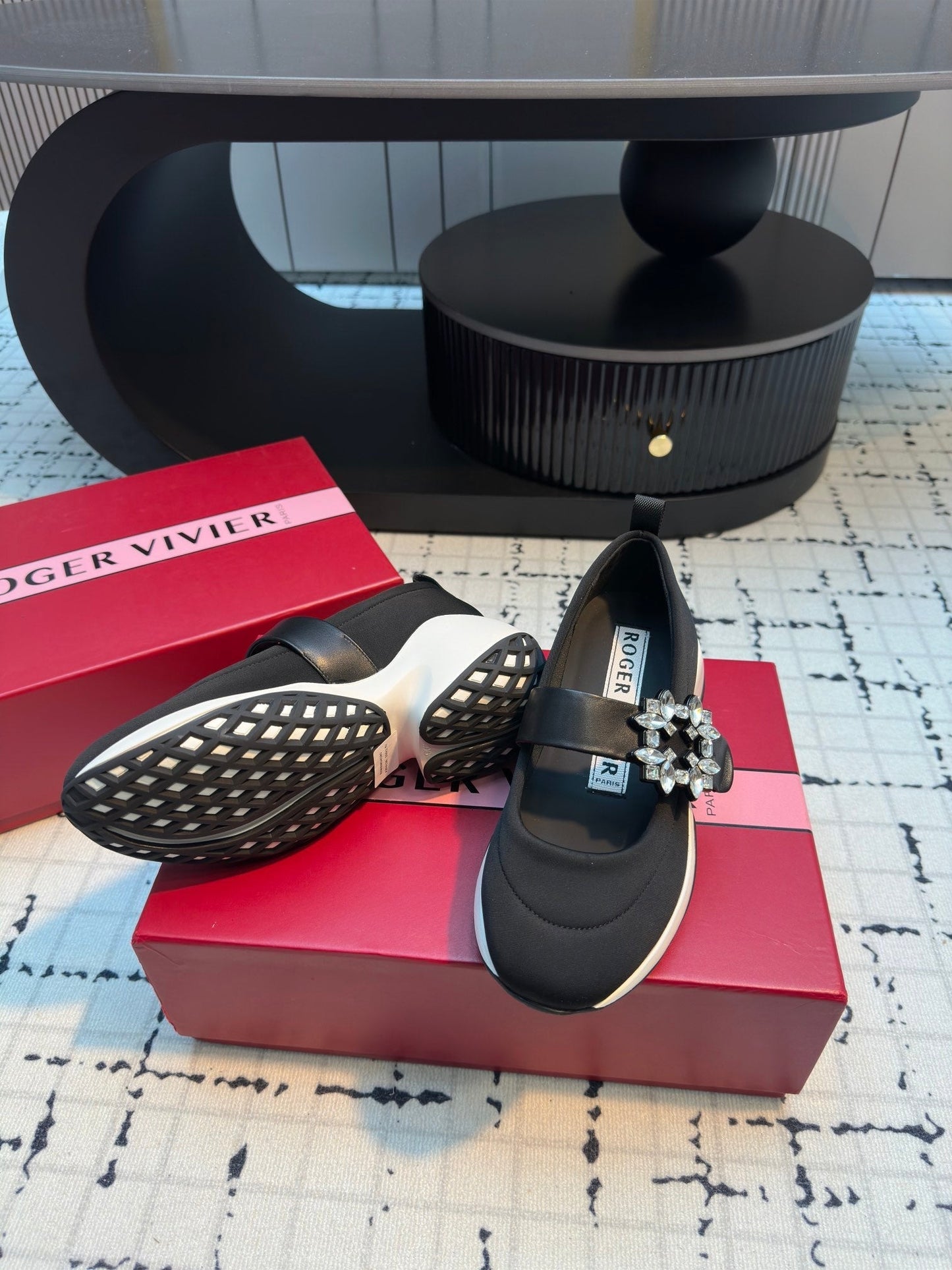 VIV' RUN BALLERINAS IN BLACK FABRIC - 35