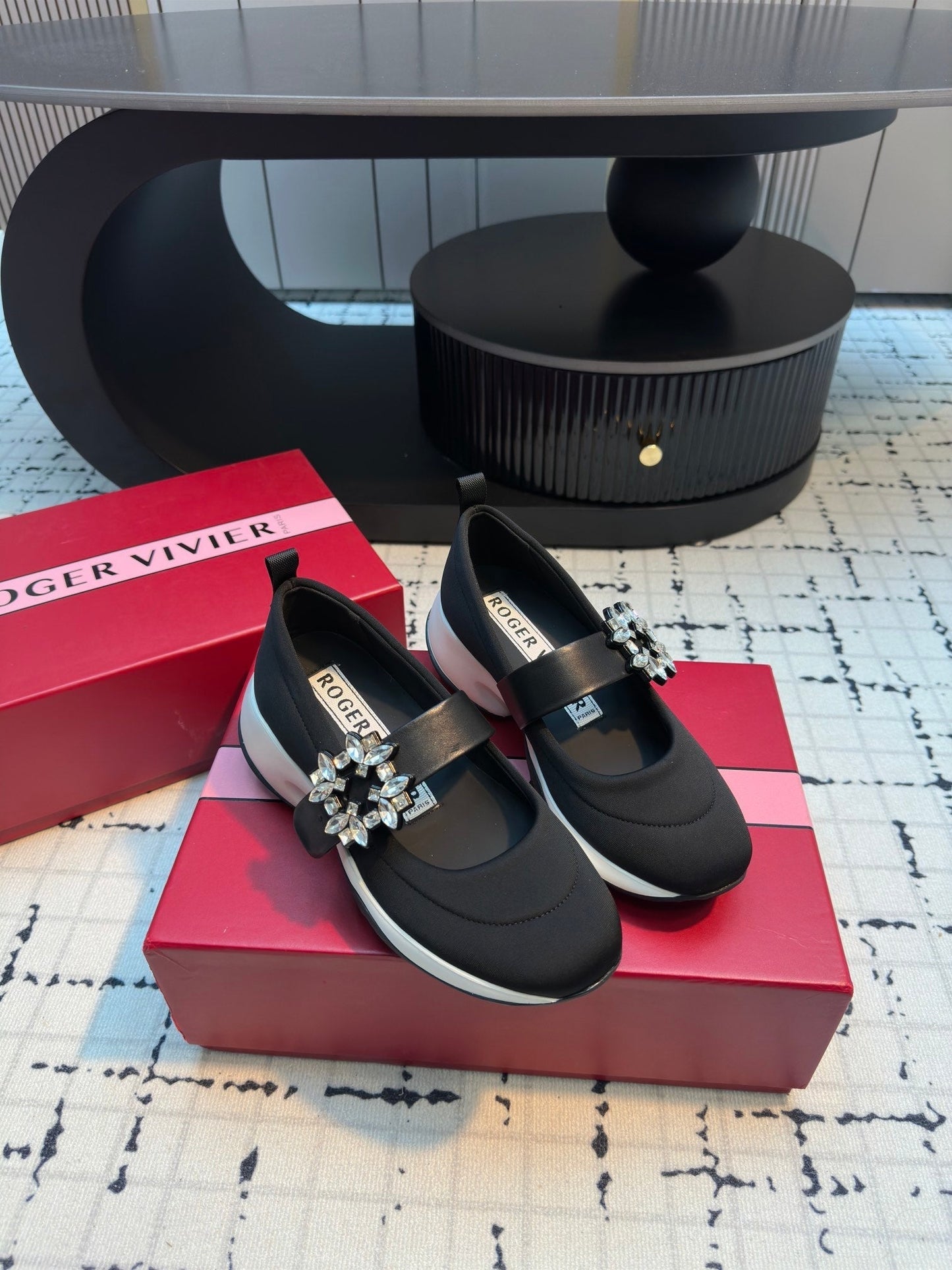 VIV' RUN BALLERINAS IN BLACK FABRIC - 35