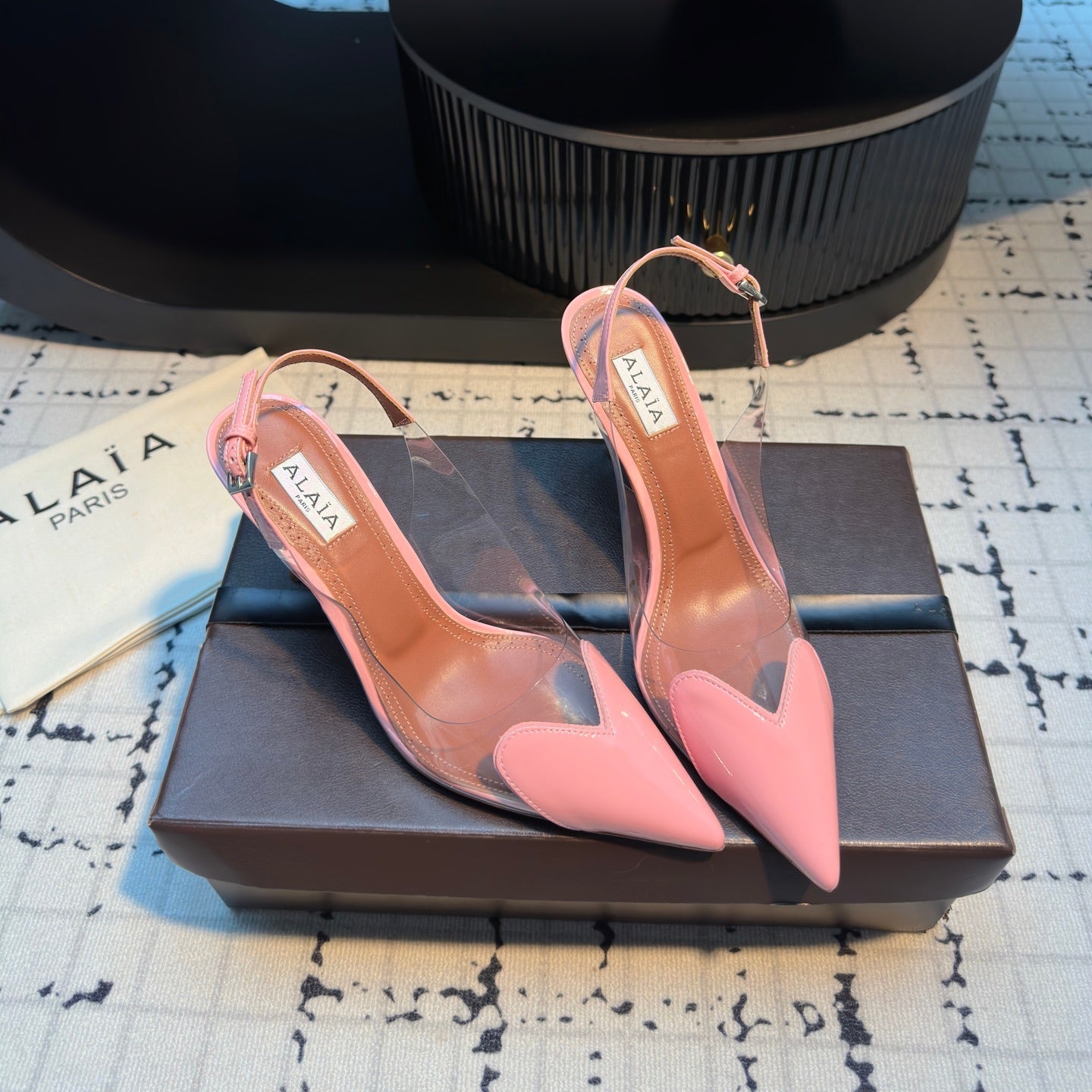 ALAIA HIGH SLINGBACK 25S 90 MM IN PINK CALFSKIN - 34