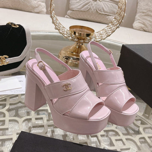 sandals pink patent crumpled lambskin - 35