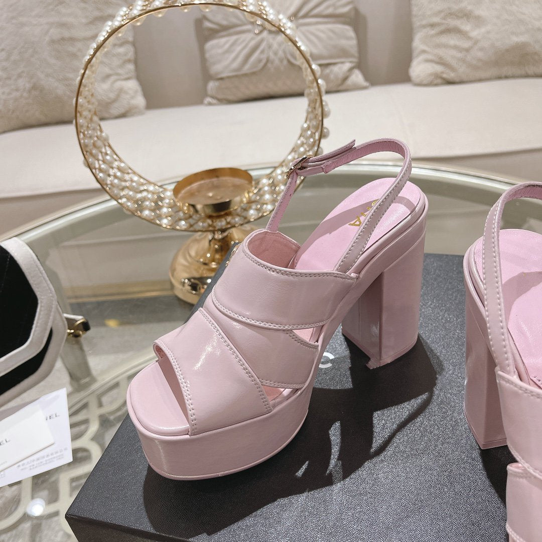 sandals pink patent crumpled lambskin - 35